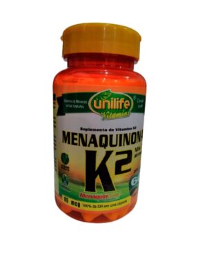 Vitamina menaquinona K2 MK – 7 Capsula Vegetariana Unilife 60 Cápsulas